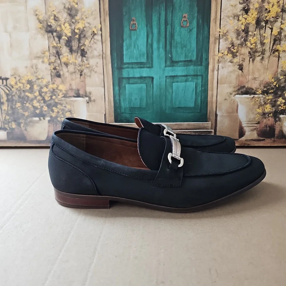 Aldo Blue Nubuck Suede Horse Bit Loafer US Men's 12 Slip On Shoes